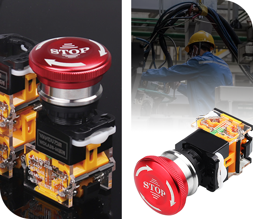 Interruptores de parada de emergencia de alta corriente Interruptores de parada de emergencia de alta corriente