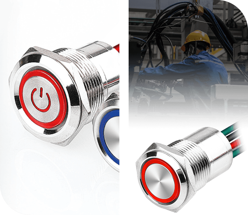 Interruptores de botón metálicos impermeables  Interruptores de botón metálicos impermeables