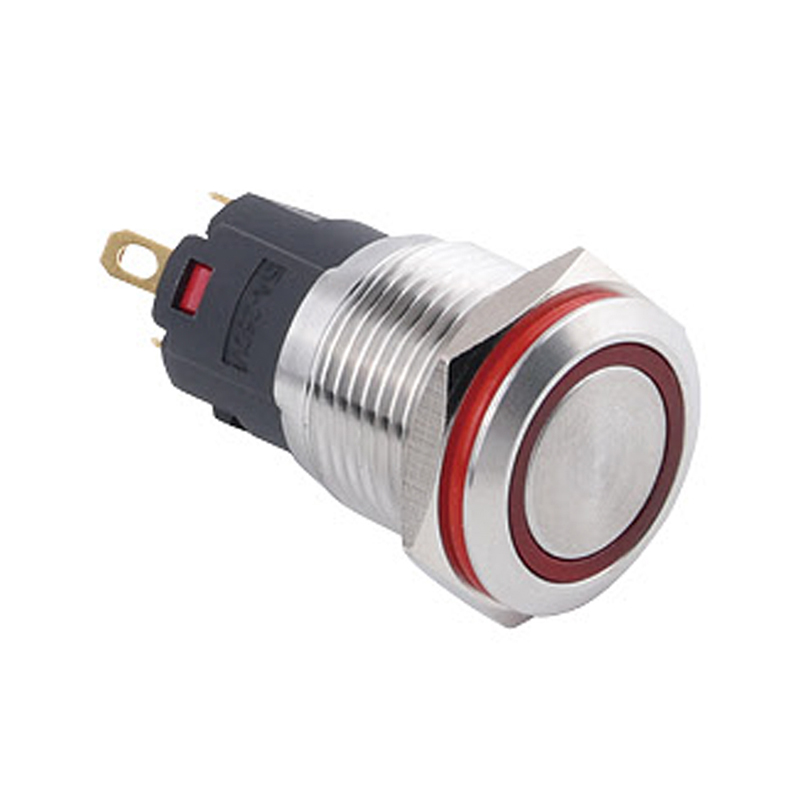 Interruptor de botón de acero inoxidable de 16 mm