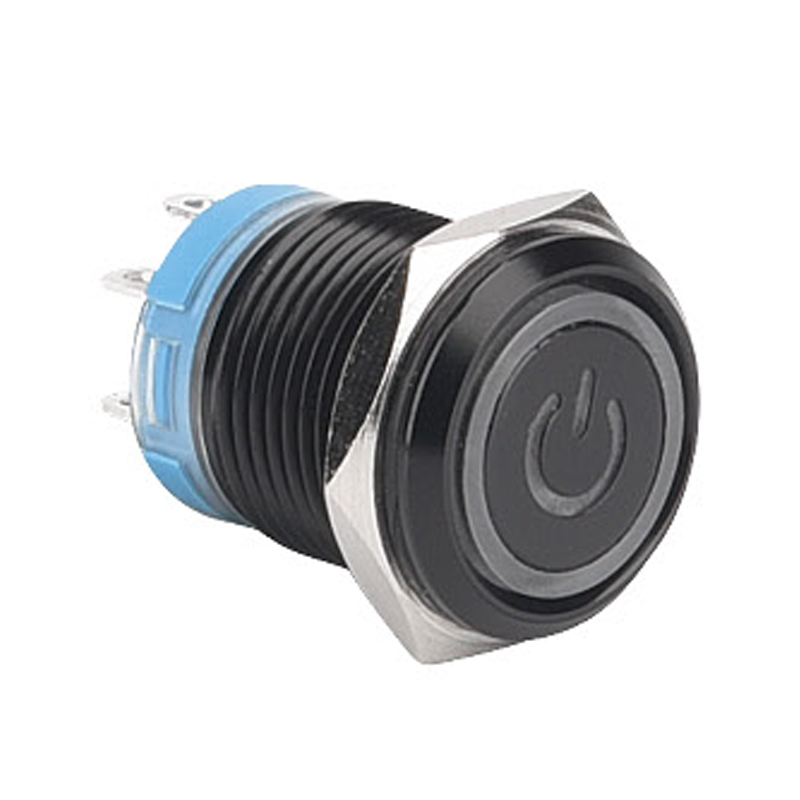 Interruptor de botón pulsador de metal económico de acero inoxidable LED de 16 mm