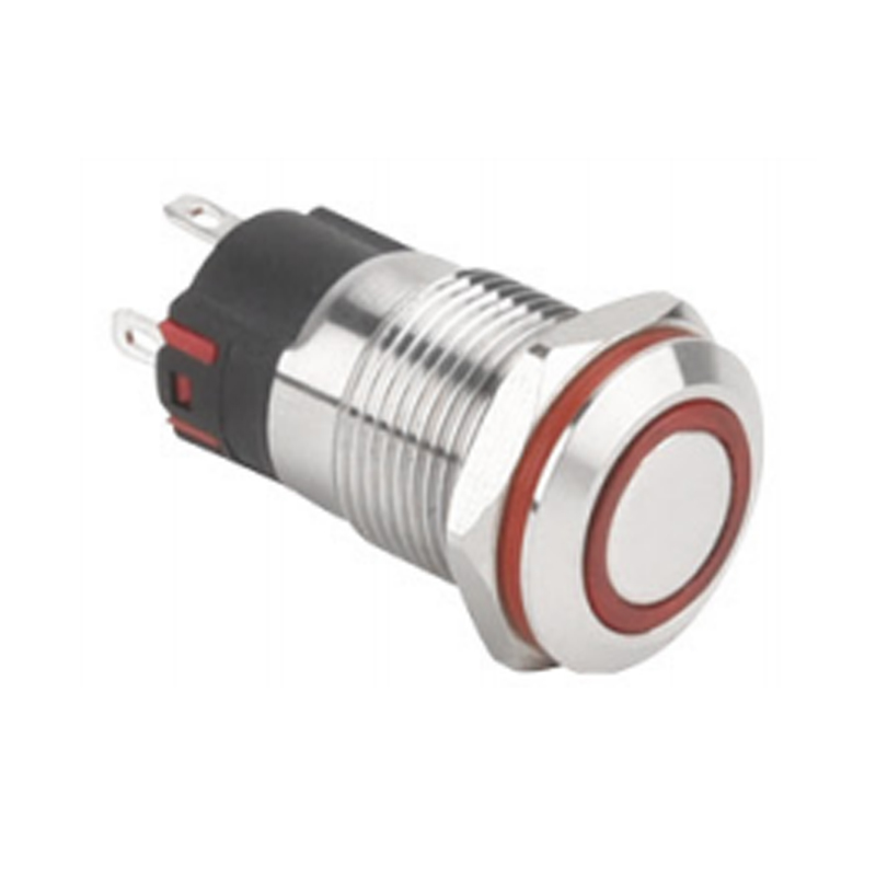 Pulsador metálico IP67 de 12 mm para control de 220 V/250 V