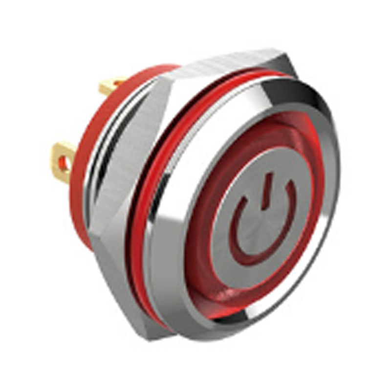Interruptor de botón de metal de recorrido corto impermeable de 16 mm