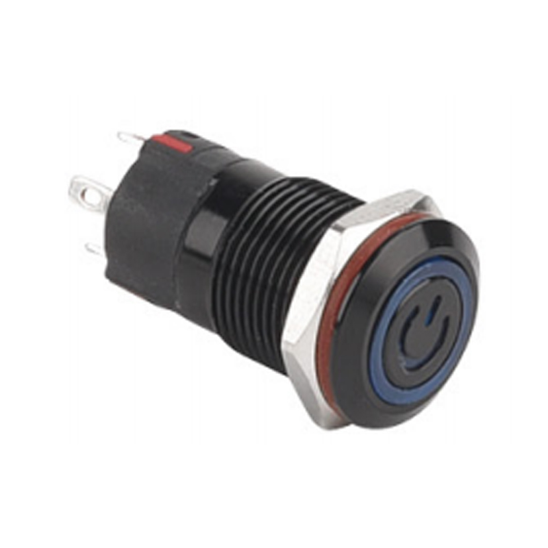Pulsador metálico IP67 de 12 mm para control de 220 V/250 V