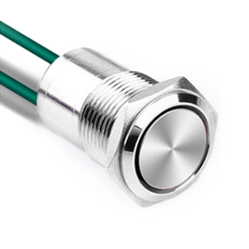 Interruptor de botón pulsador de metal impermeable completamente sellado de 16/19/22 mm