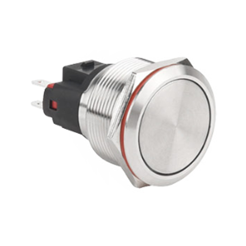 Interruptor de botón pulsador de metal de acero inoxidable IP67 resistente al agua de 25 mm