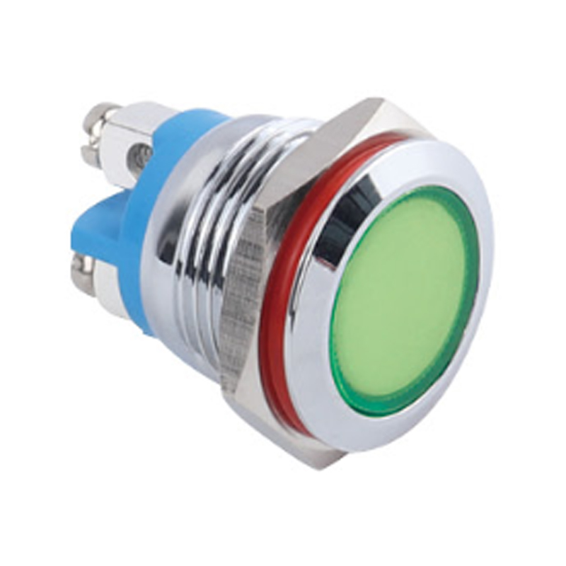 Luz indicadora de metal con plano de pie de tornillo de 16 mm